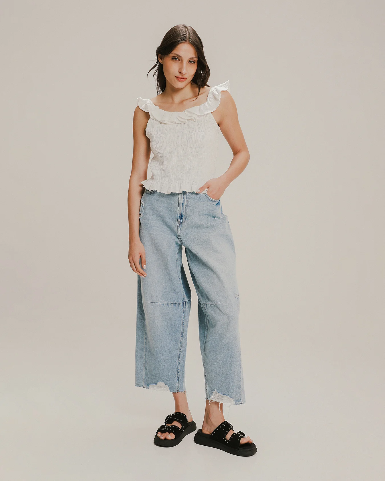 Jeans Fit Barrel Destrucciones
