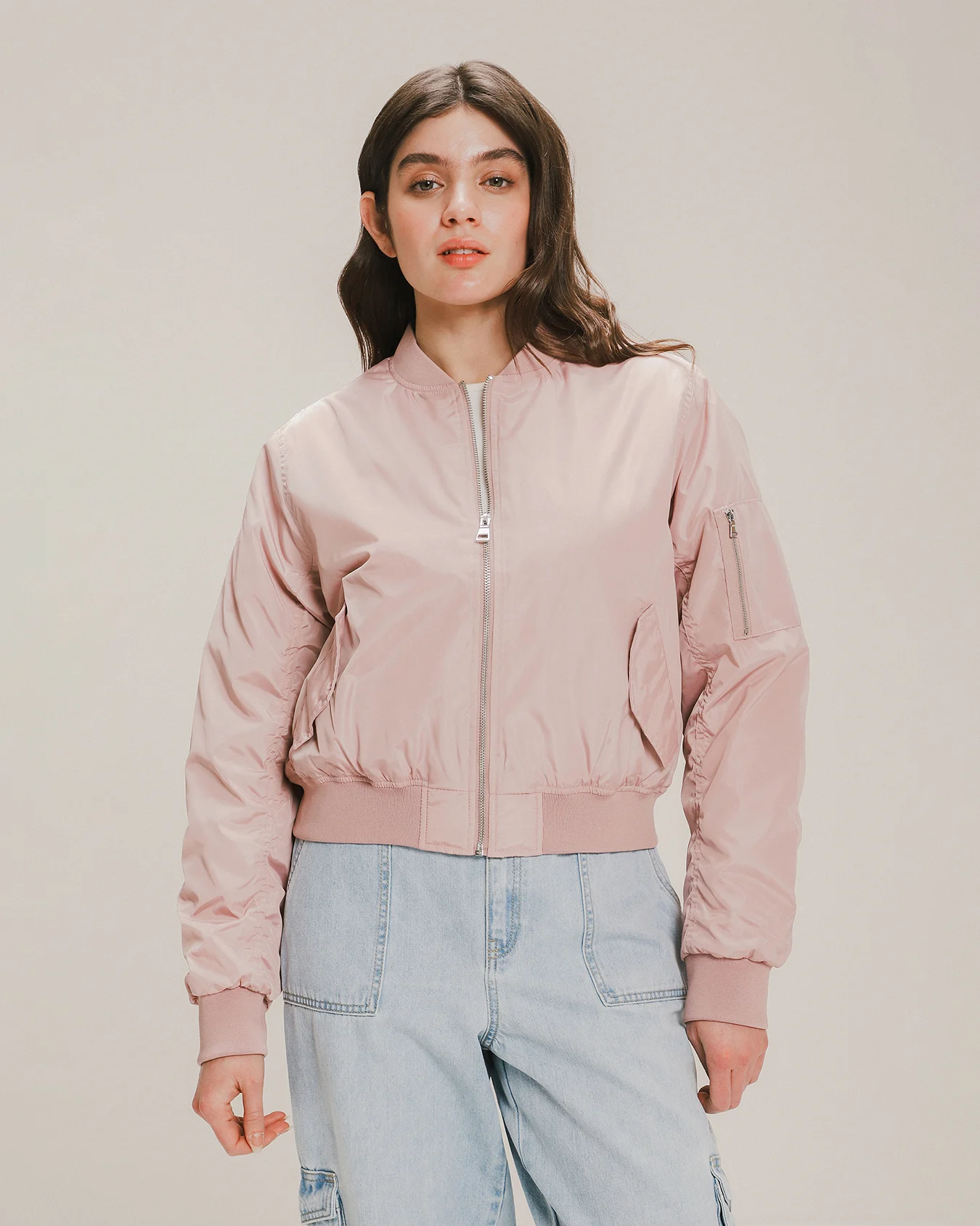 Bomber Satinada Rosa