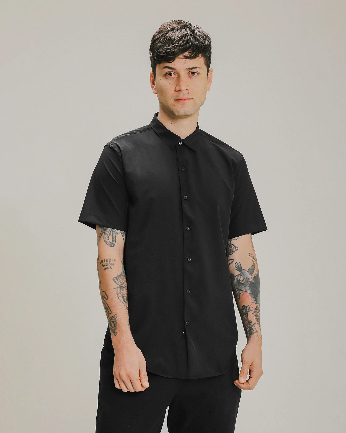 Camisa Fit Regular Negra 1 Camisa Fit Regular Negra