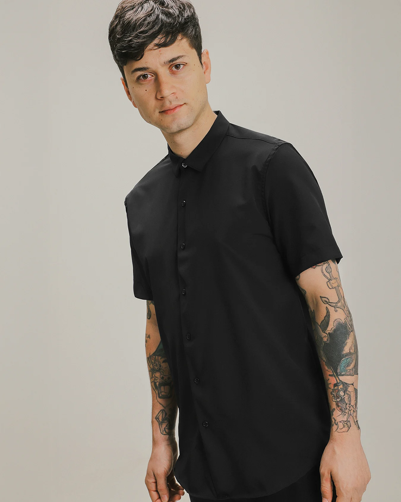Camisa Fit Regular Negra 3 Camisa Fit Regular Negra