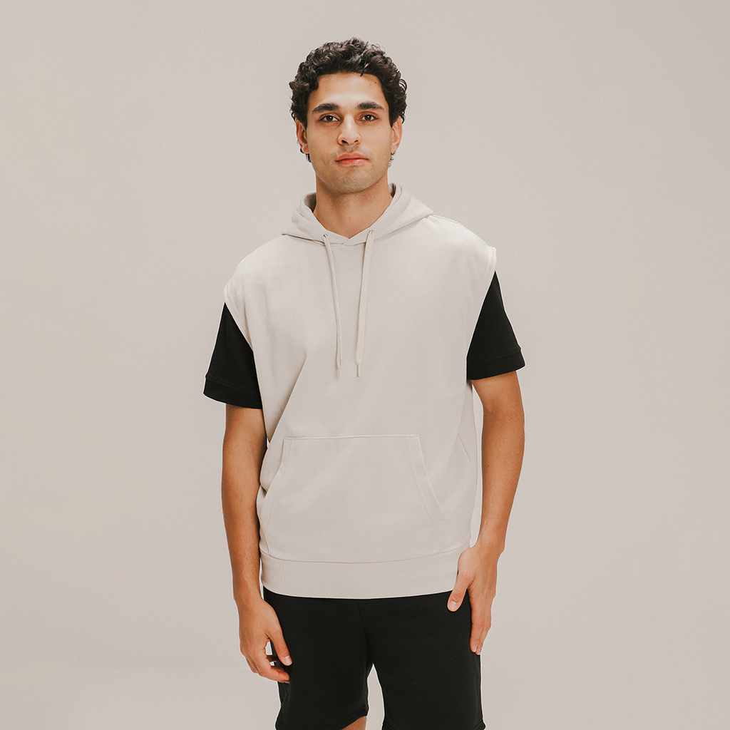 Chaleco Beige Hoodie Básico 4 Chaleco Beige Hoodie Básico