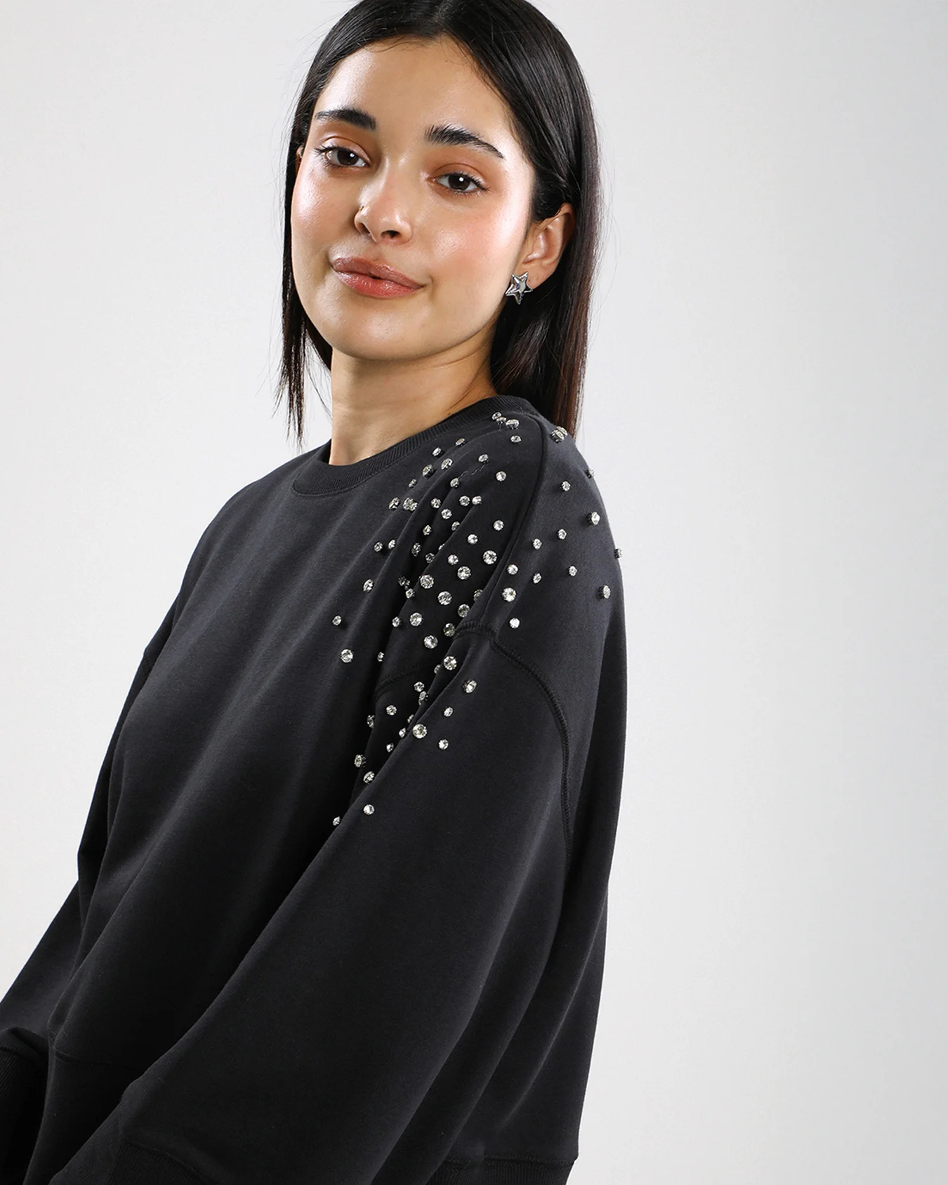 Sudadera Aplicación Perlas 4 Sudadera Aplicación Perlas