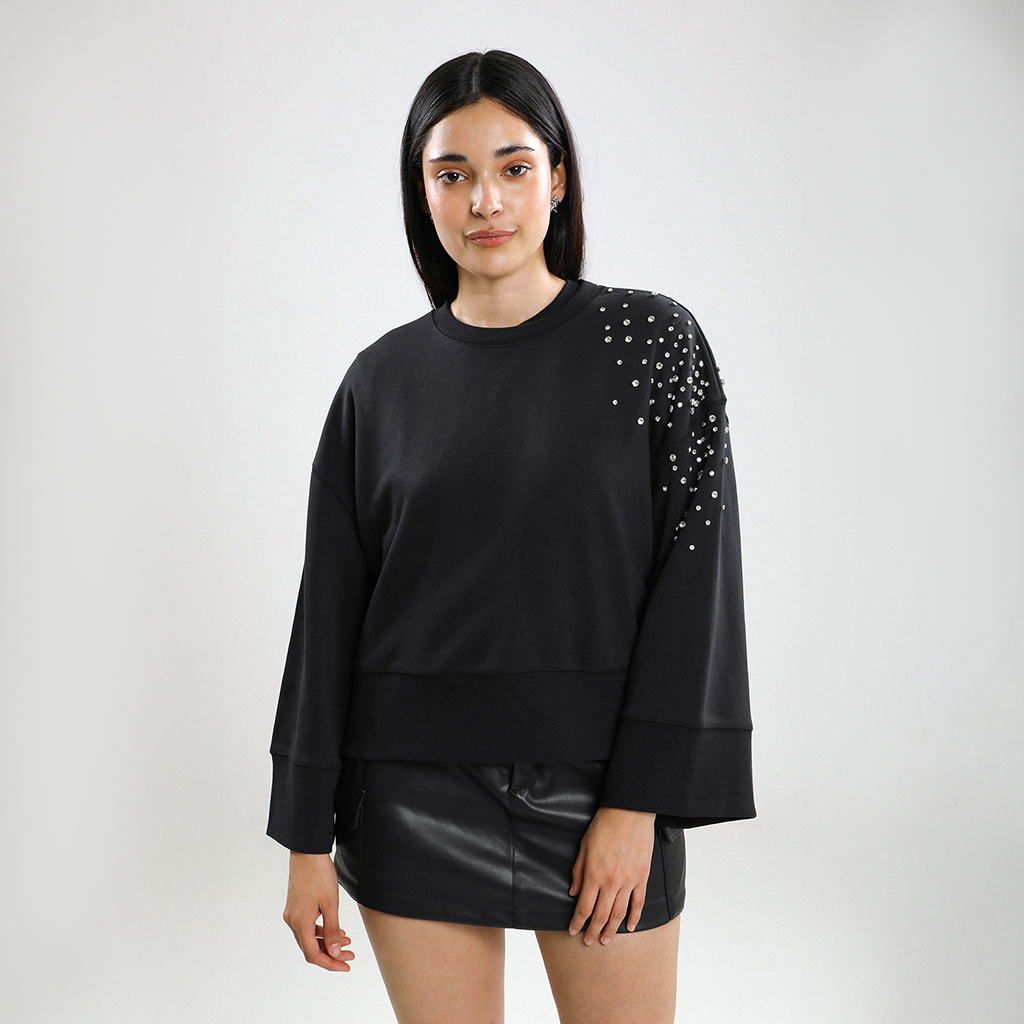 Sudadera Aplicación Perlas 6 Sudadera Aplicación Perlas