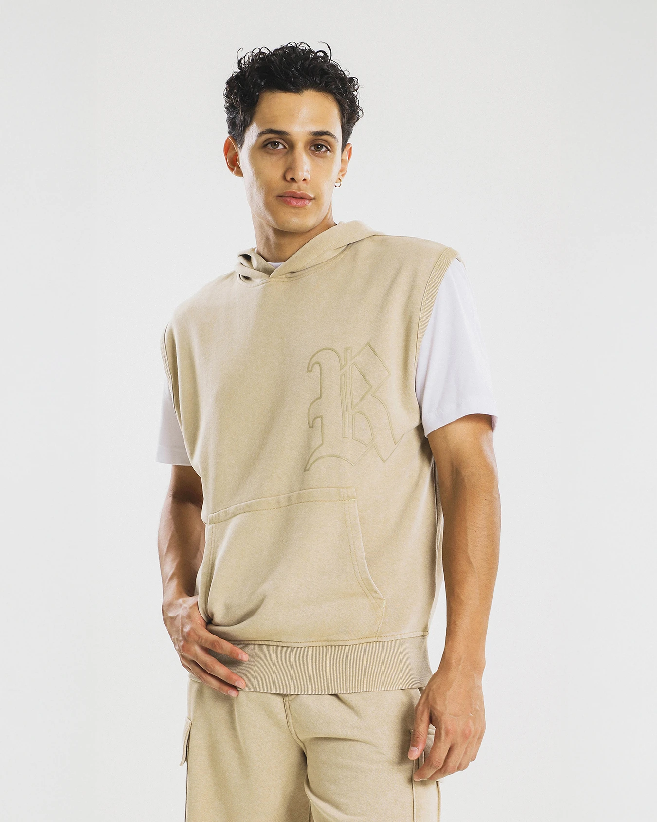 Chaleco Hoodie Caqui