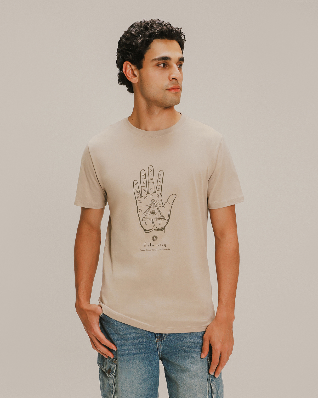 Playera Caqui Fit Regular Con Diseño 1 Playera Caqui Fit Regular Con Diseño