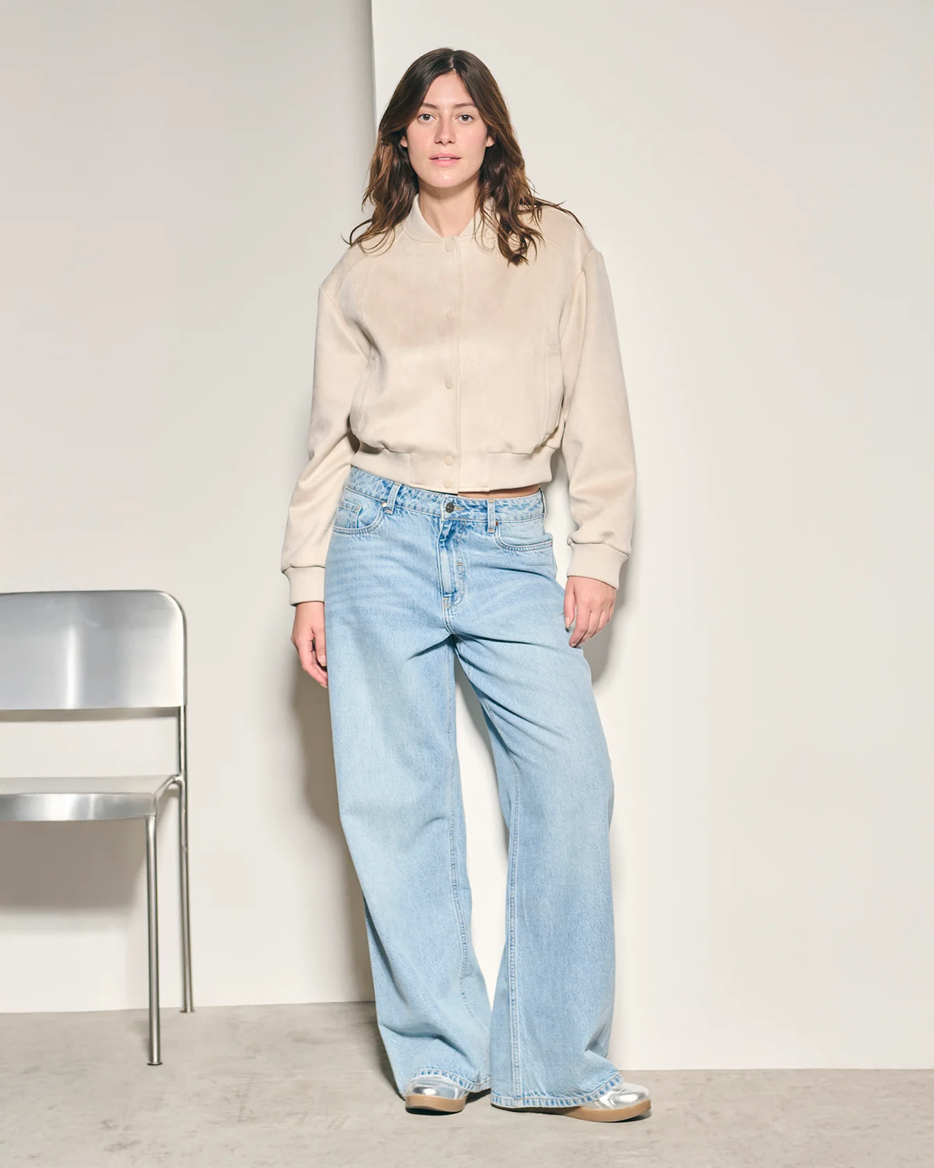 Chamarra Bomber Beige