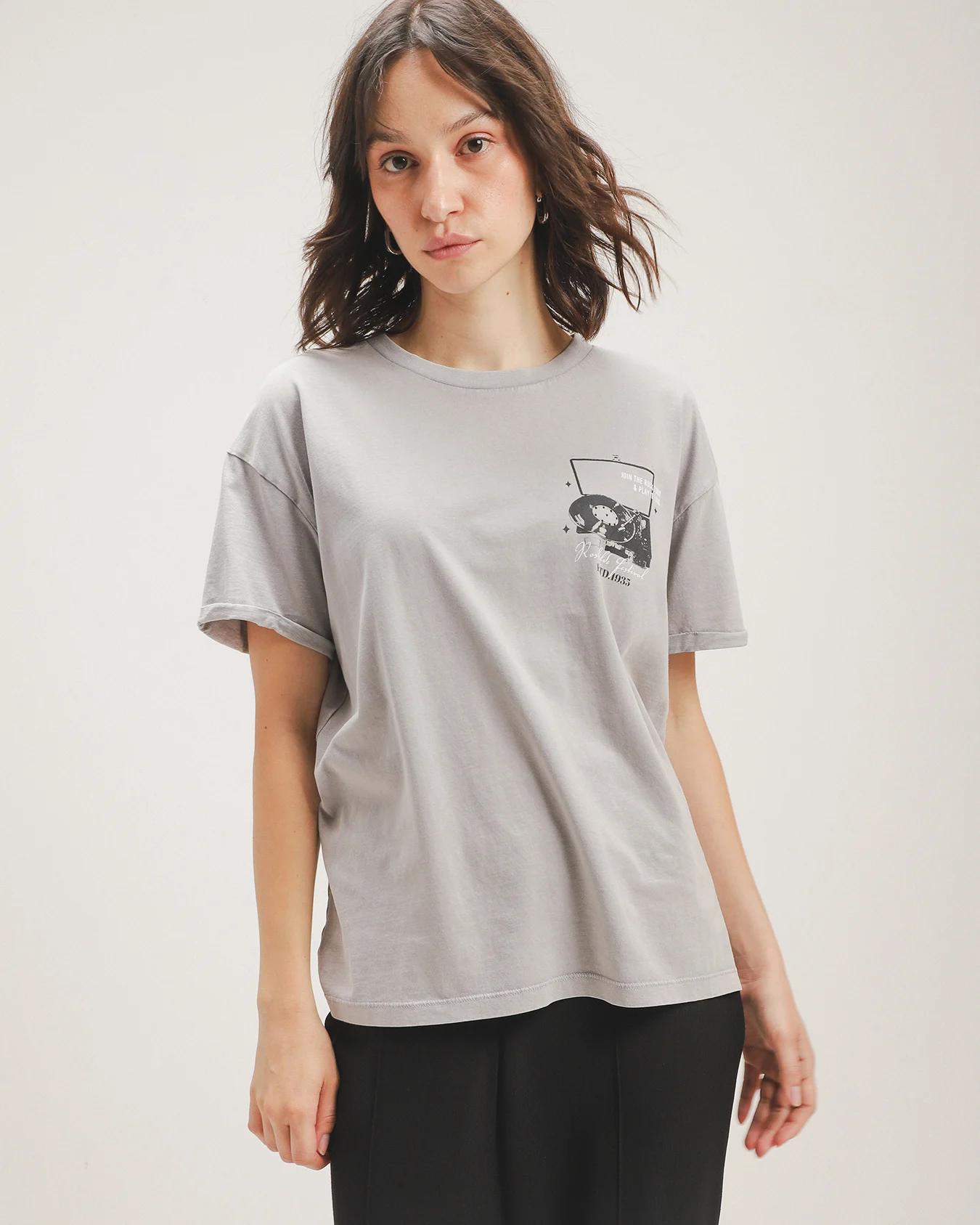 Playera Estampada Gris 2 Playera Estampada Gris