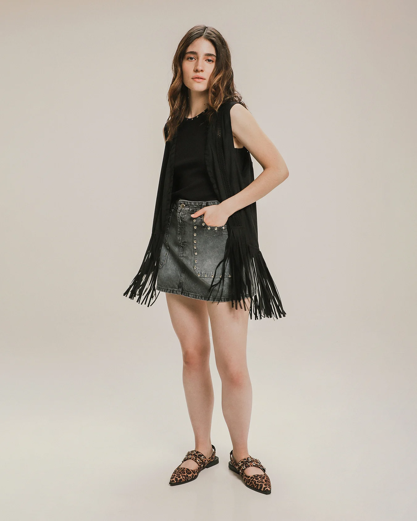 Chaleco Flecos Negro 1 Chaleco Flecos Negro