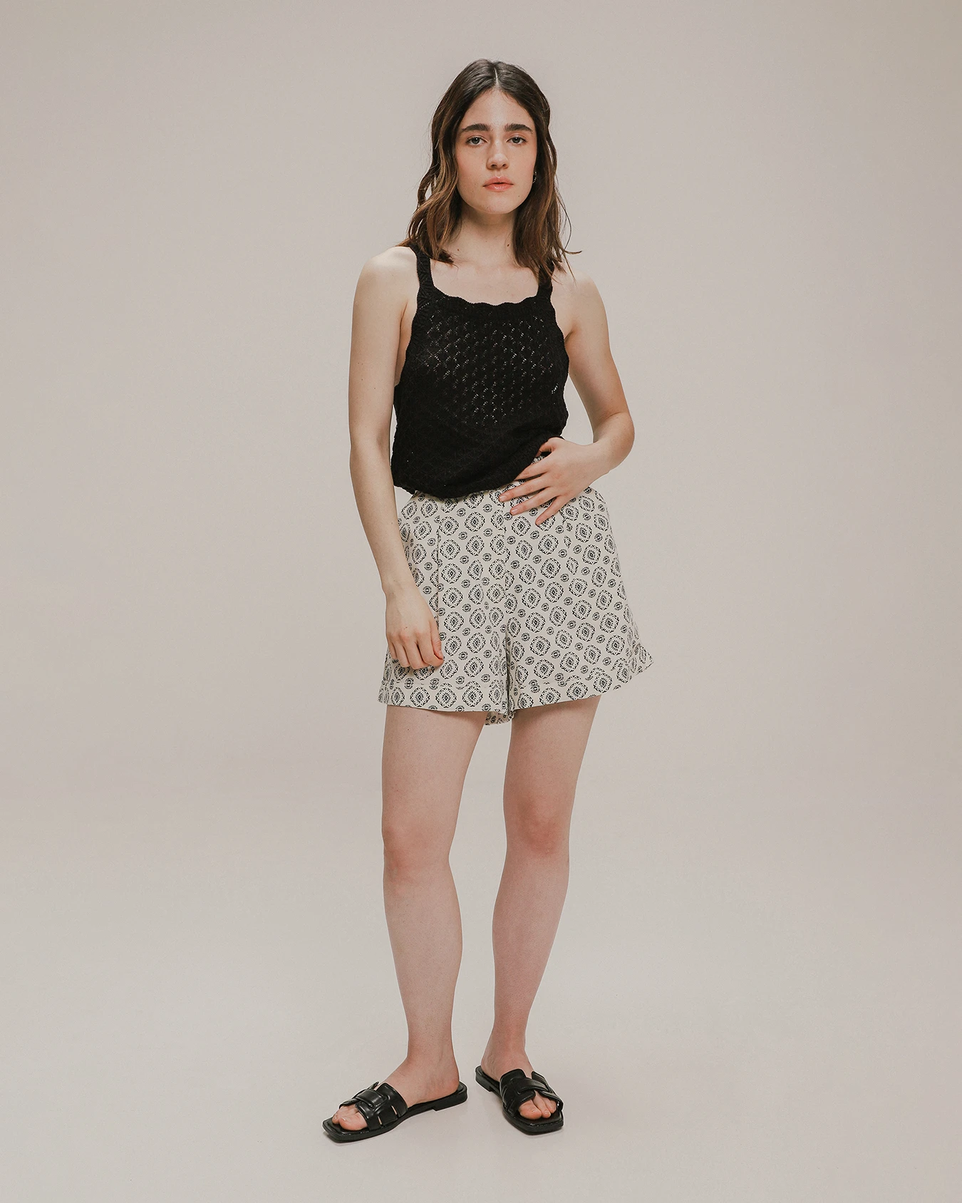 Short Beige Estampado