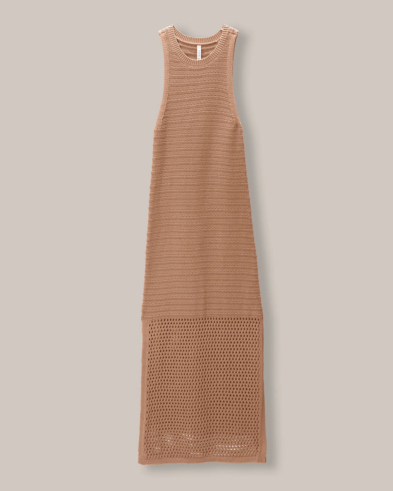 Vestido Largo Tejido Beige 5 Vestido Largo Tejido Beige
