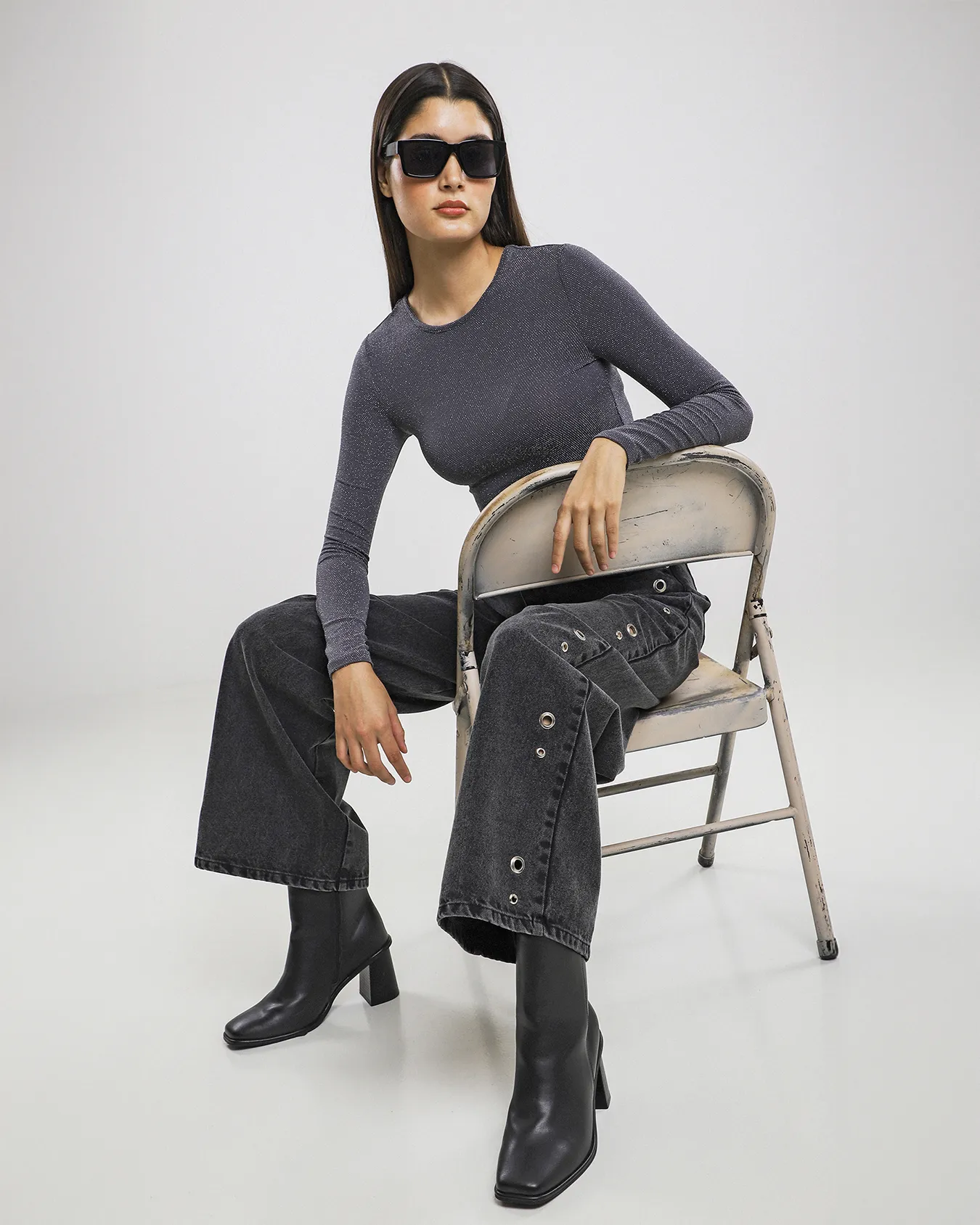 Top Manga Larga Lurex 2 Top Manga Larga Lurex