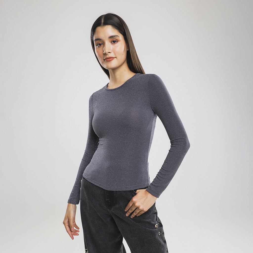 Top Manga Larga Lurex 6 Top Manga Larga Lurex