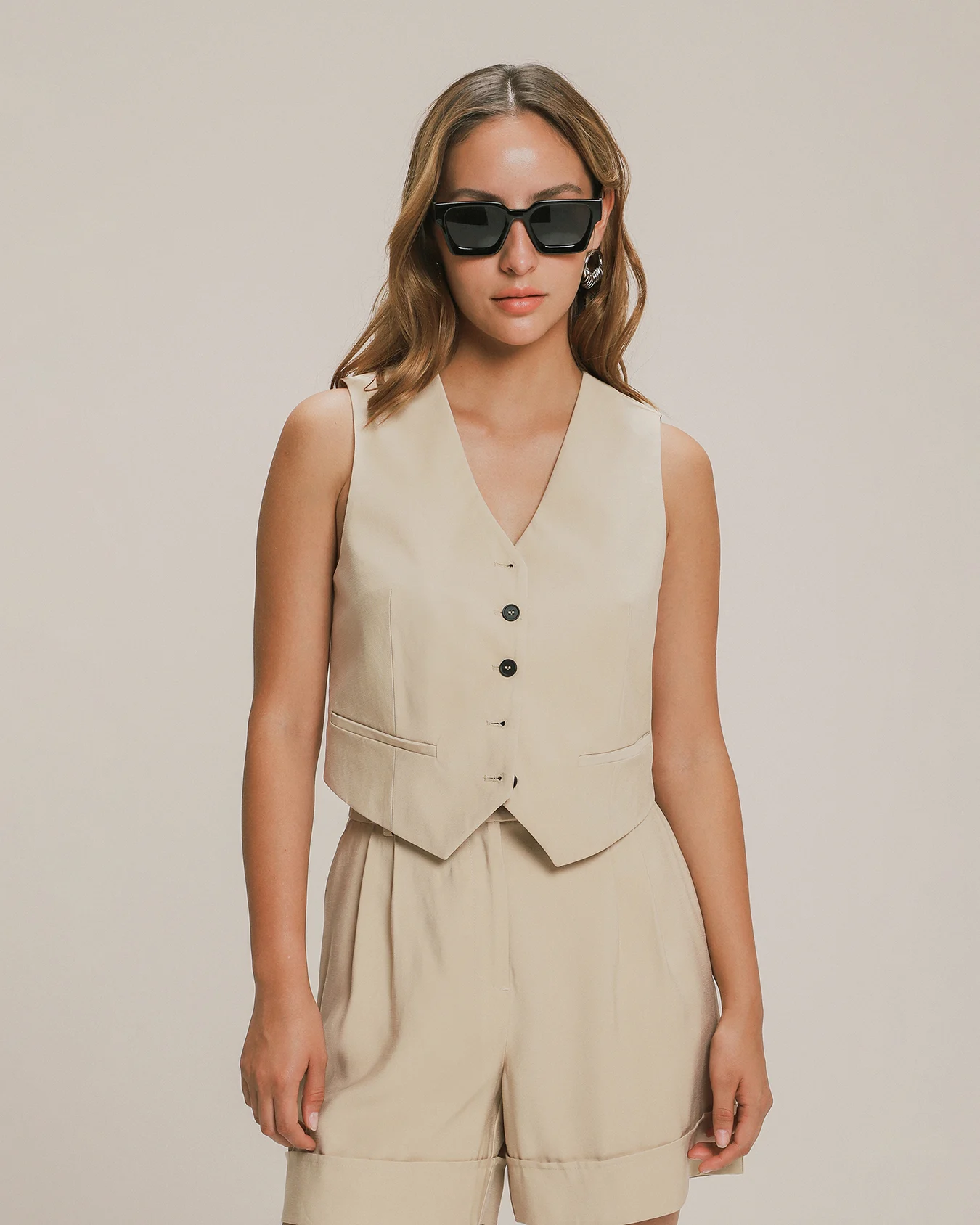 Chaleco Corto Beige