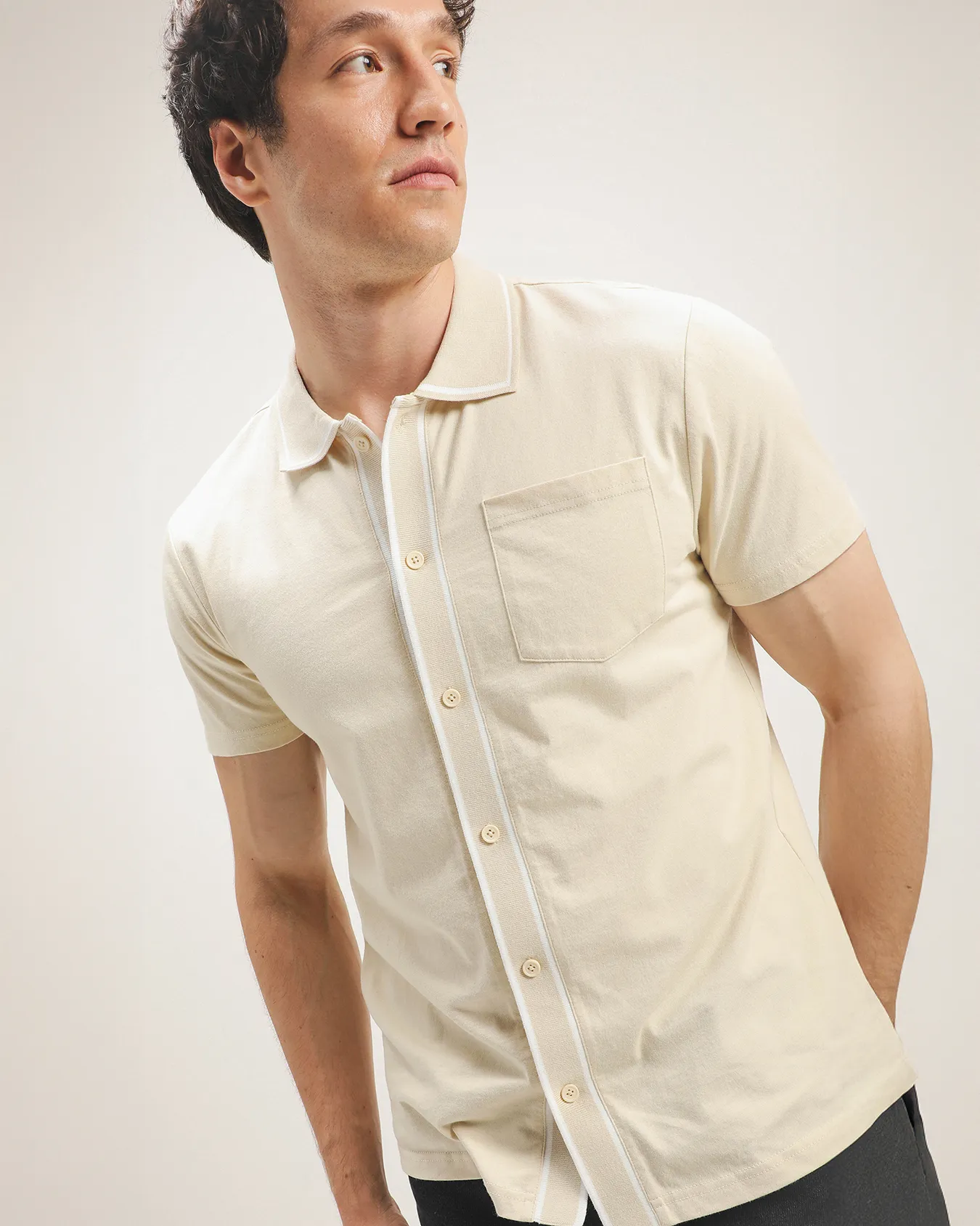 Polo Manga Corta Beige 3 Polo Manga Corta Beige