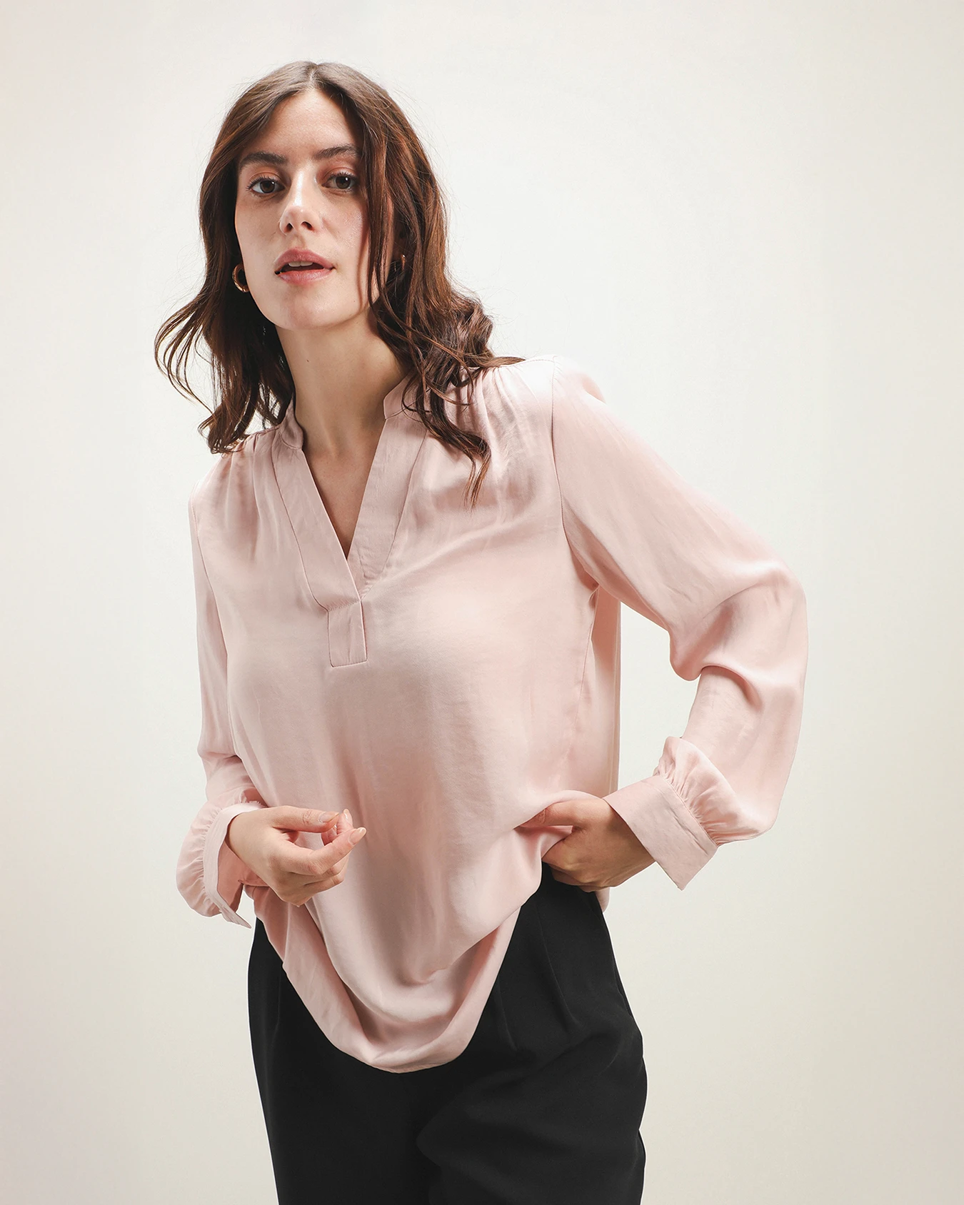 Blusa Rosa Satinada 1 Blusa Rosa Satinada