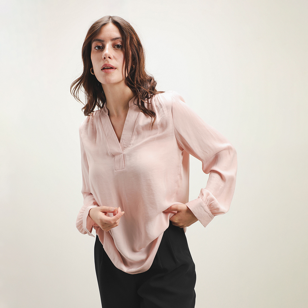 Blusa Rosa Satinada 6 Blusa Rosa Satinada