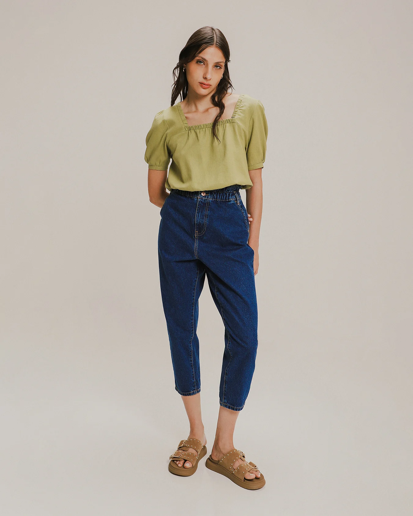 Jeans Baggy Paper Bag Marino