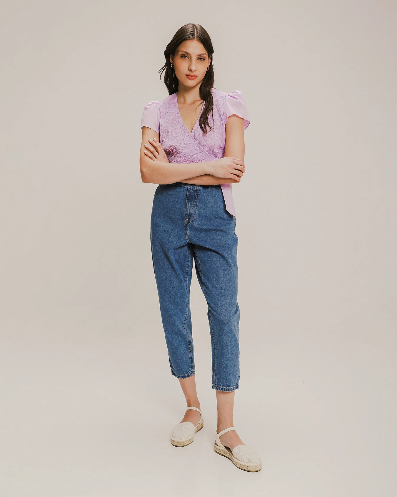 Jeans Baggy Paper Bag Azul