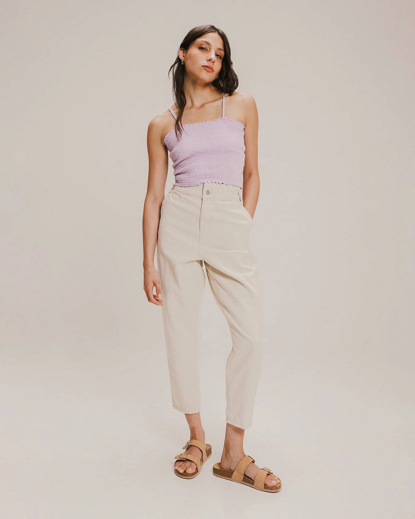 Jeans Baggy Paper Bag Cropped
