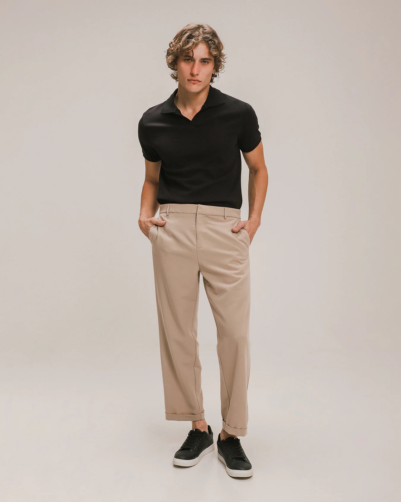 Pantalón Fit Regular Beige