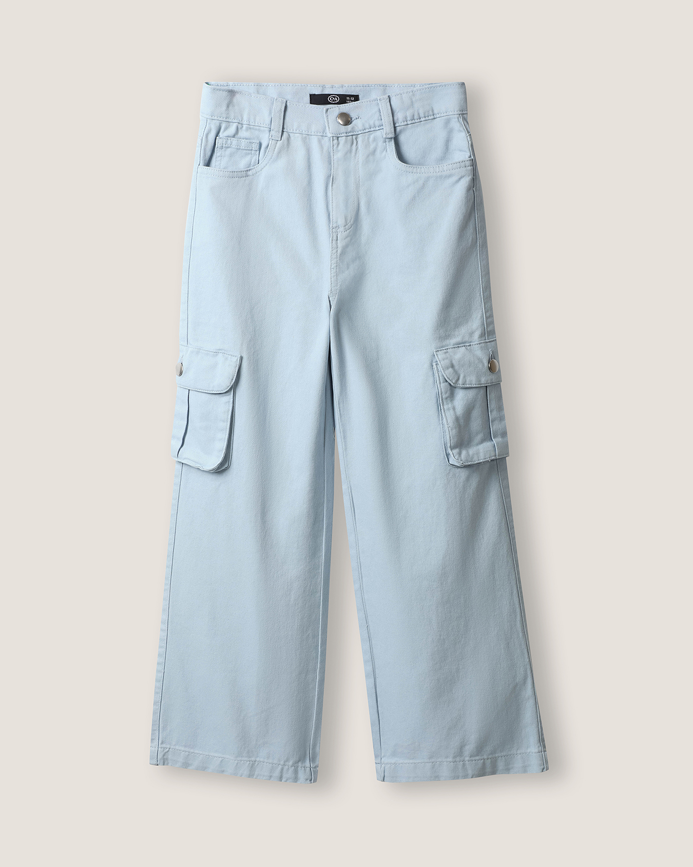 Pantalón Wide Leg Cargo Azul 2 Pantalón Wide Leg Cargo Azul