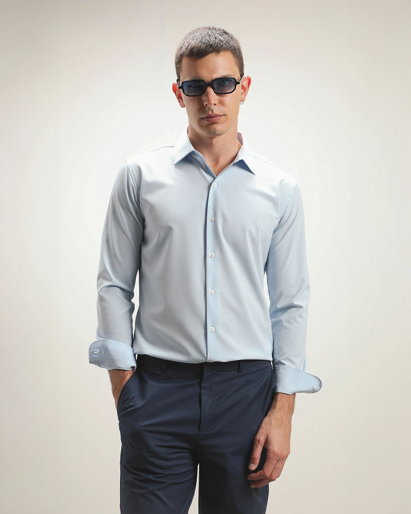 Camisa Azul Fit Slim 2 Camisa Azul Fit Slim