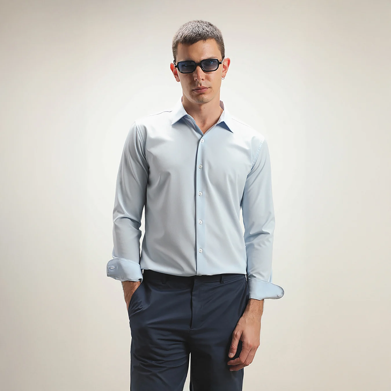 Camisa Azul Fit Slim 6 Camisa Azul Fit Slim