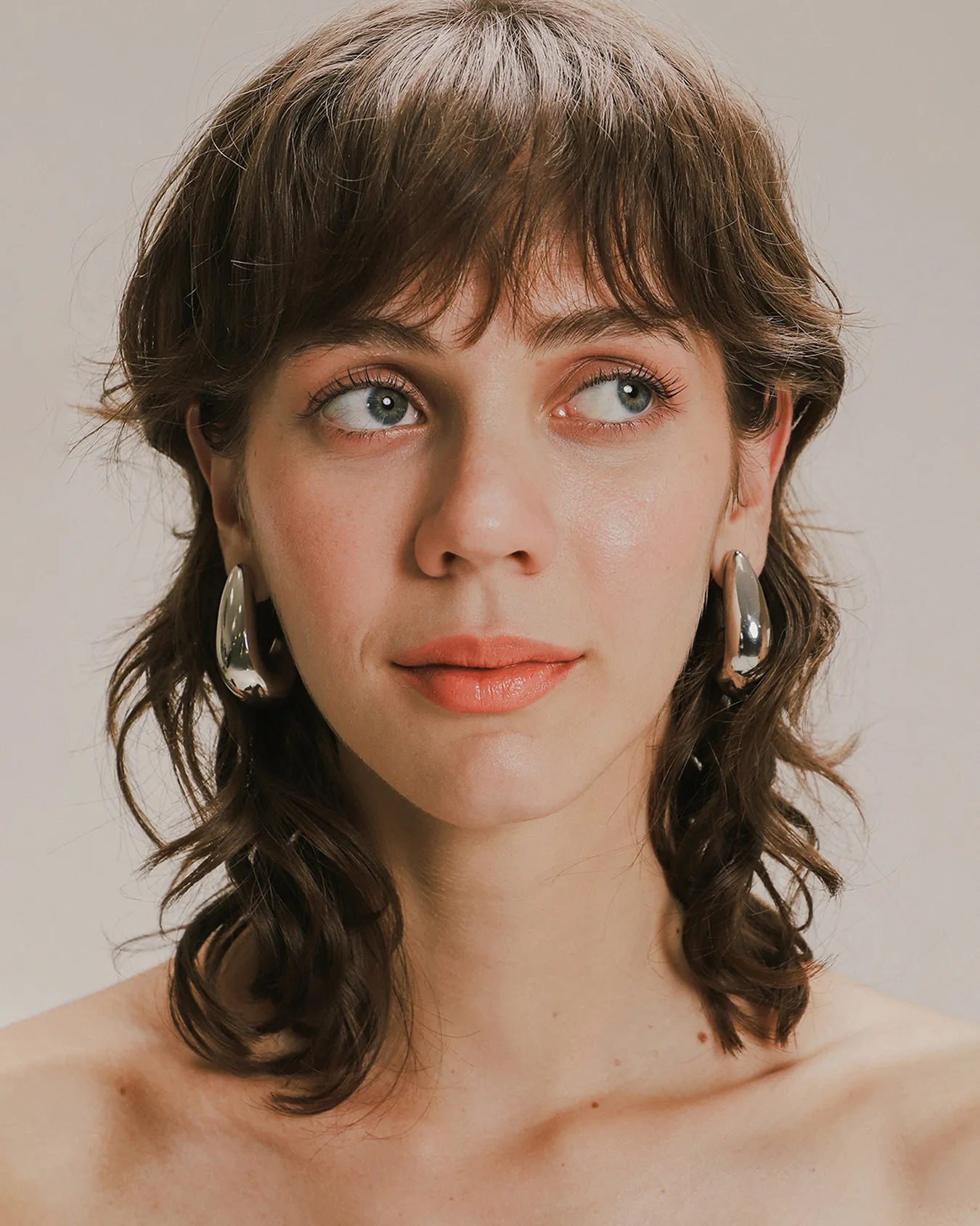 Aretes Aros Plateados
