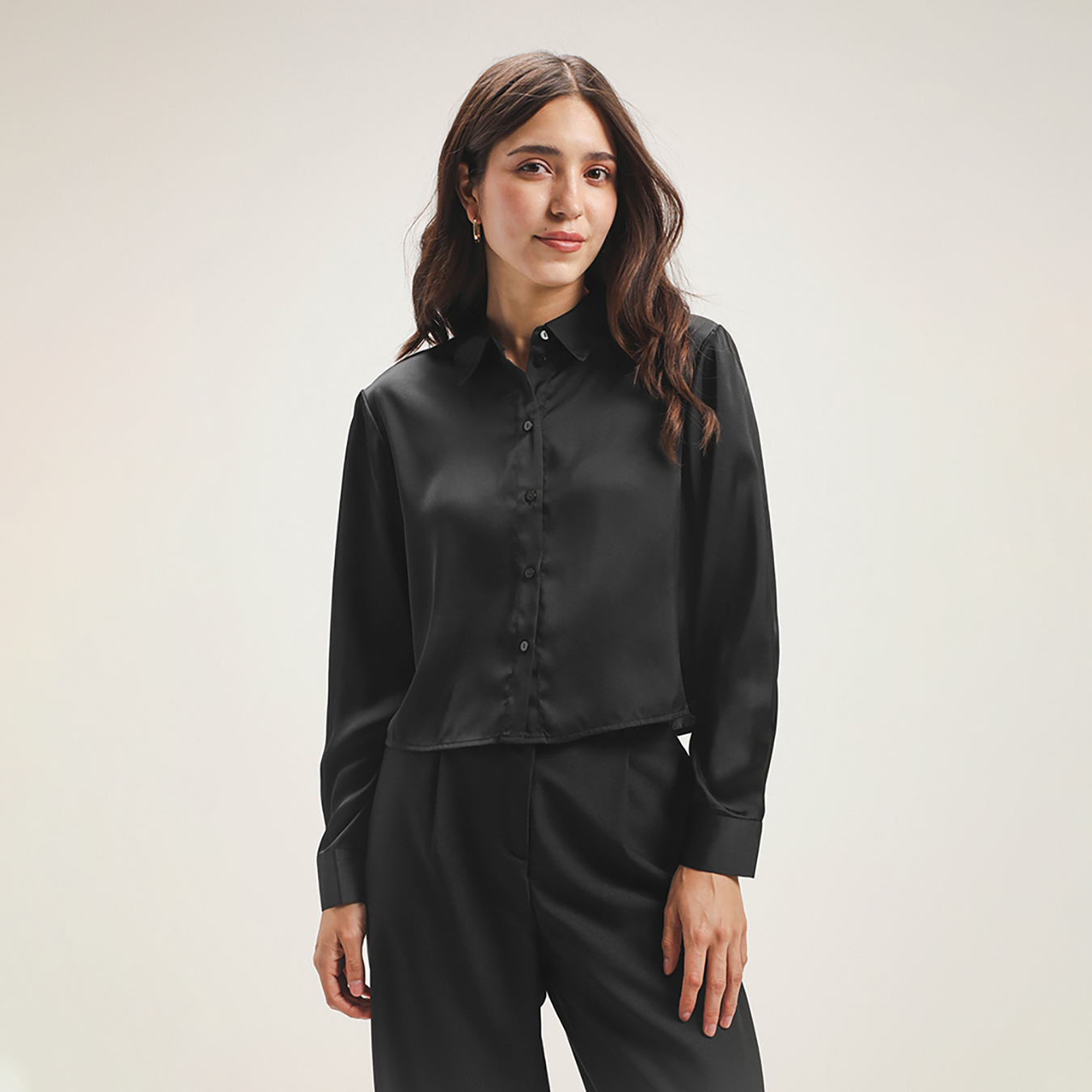 Camisa Satín Negra 6 Camisa Satín Negra