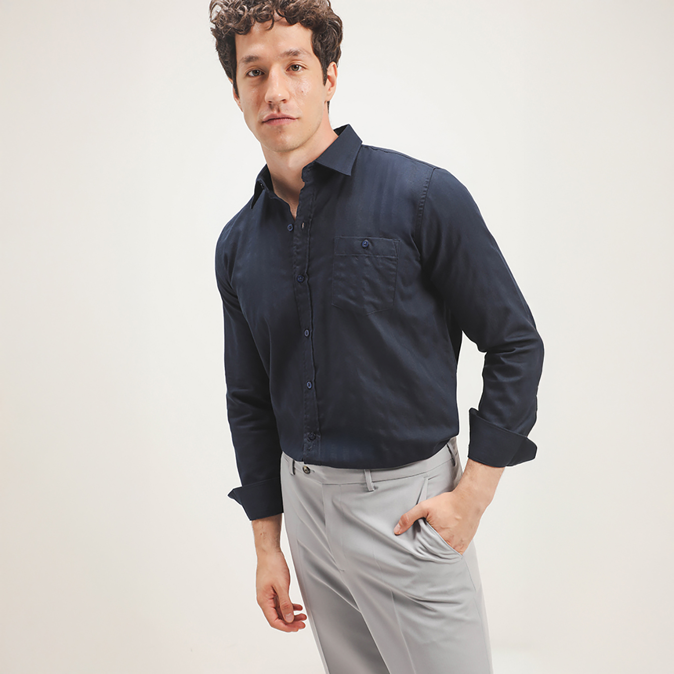 Camisa Fit Regular Azul 6 Camisa Fit Regular Azul