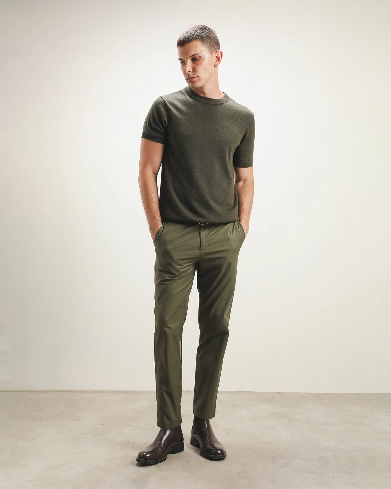 Pantalón Fit Slim Verde 1 Pantalón Fit Slim Verde