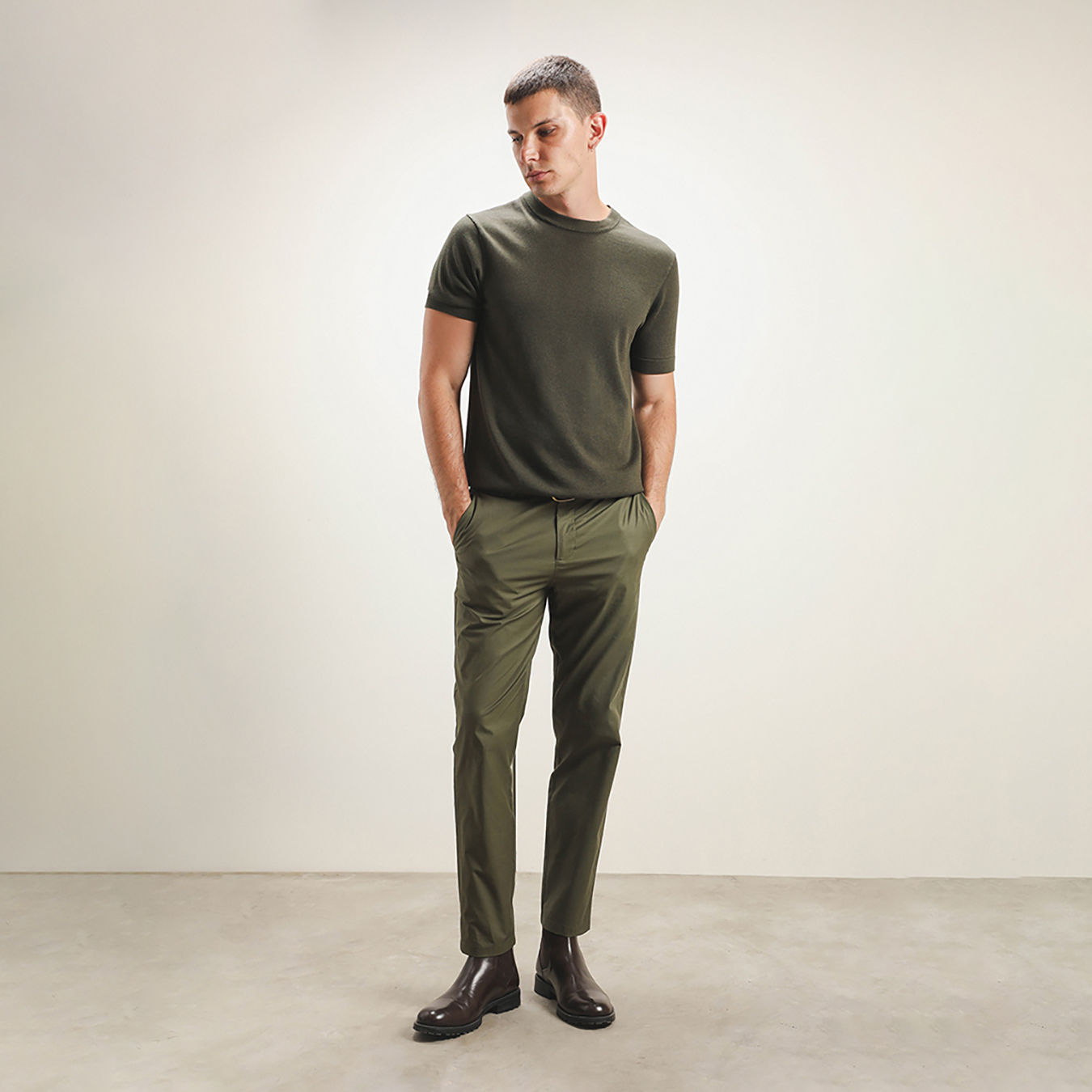 Pantalón Fit Slim Verde 6 Pantalón Fit Slim Verde