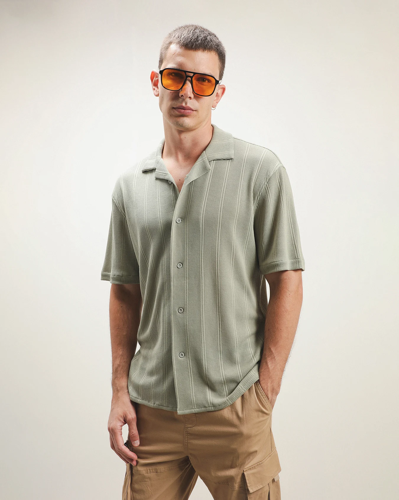 Camisa Verde Cuello Resort 1 Camisa Verde Cuello Resort