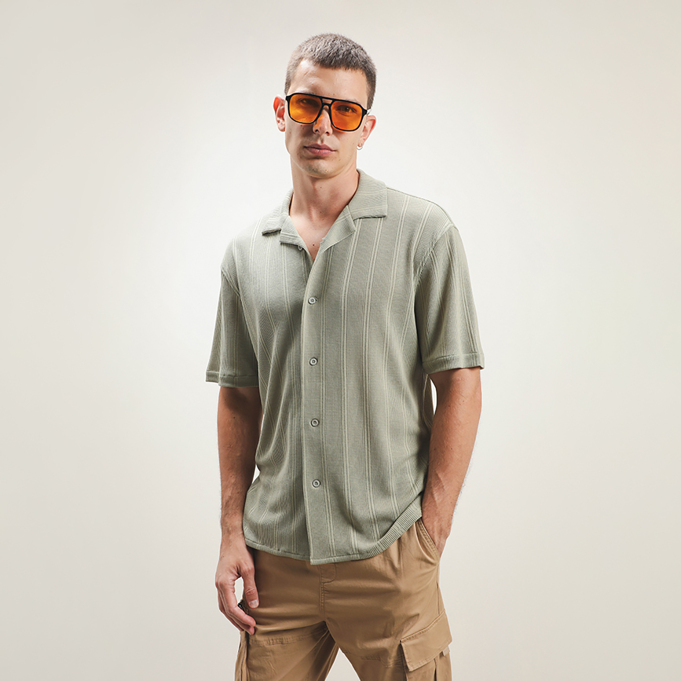 Camisa Verde Cuello Resort 6 Camisa Verde Cuello Resort