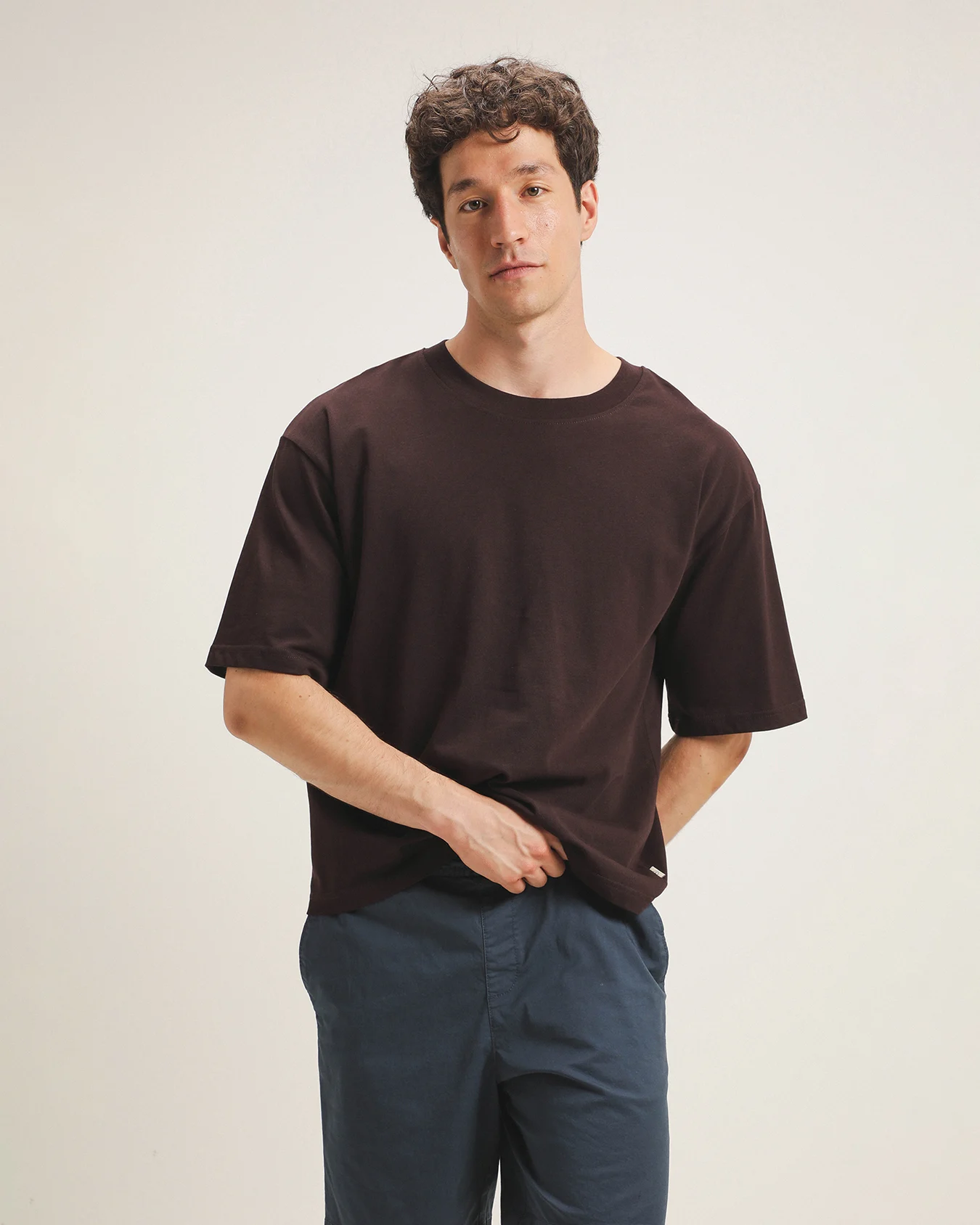 Playera Fit Boxy Café 1 Playera Fit Boxy Café