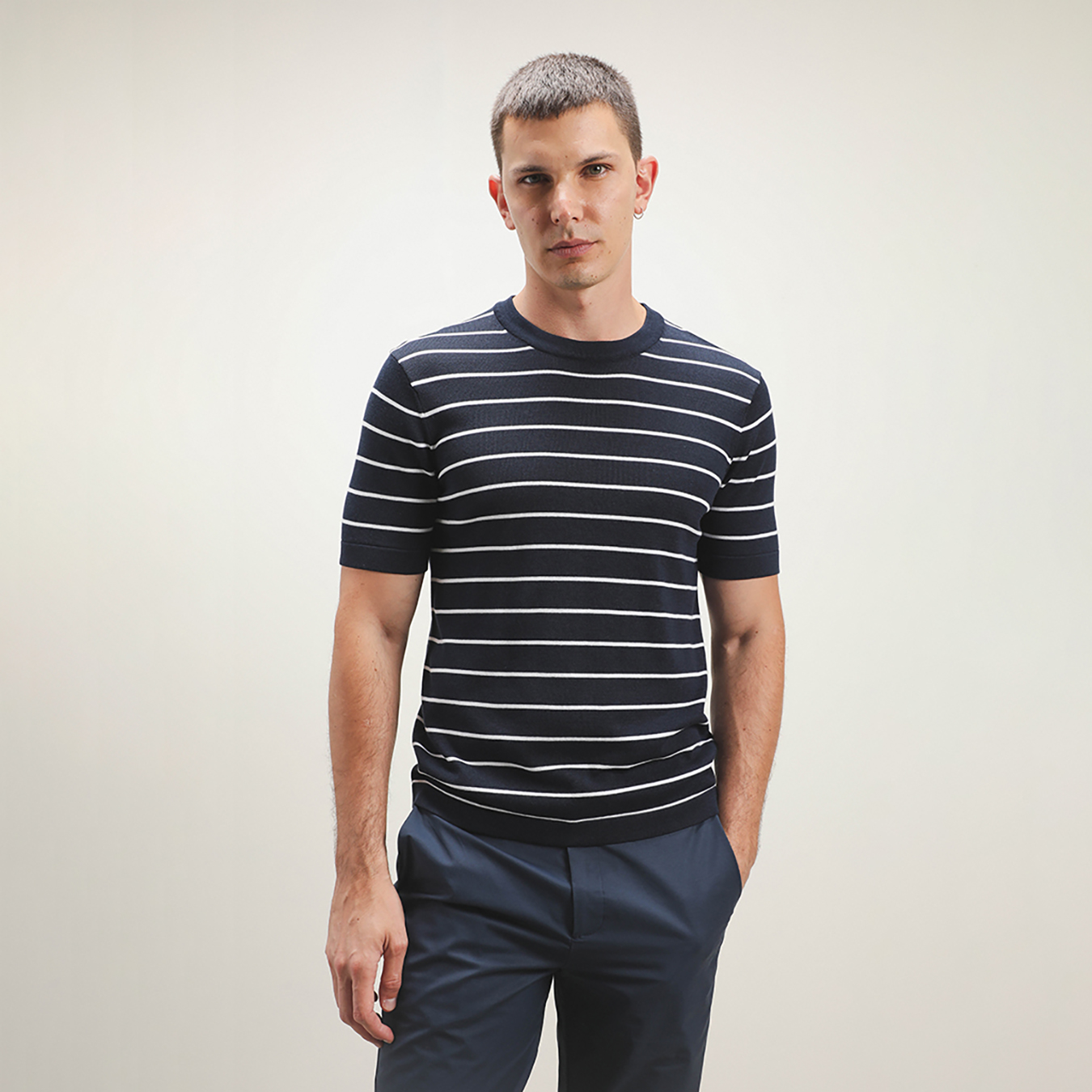 Playera Azul Con Rayas 7 Playera Azul Con Rayas