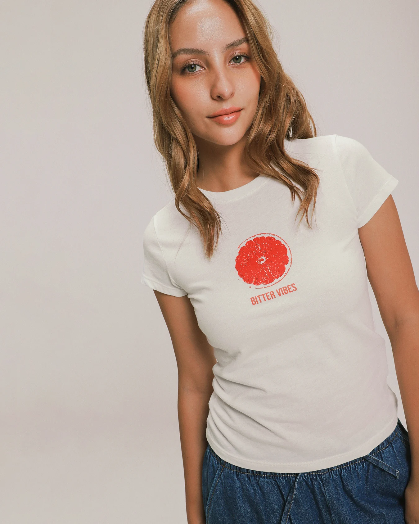 Playera Beige Estampada
