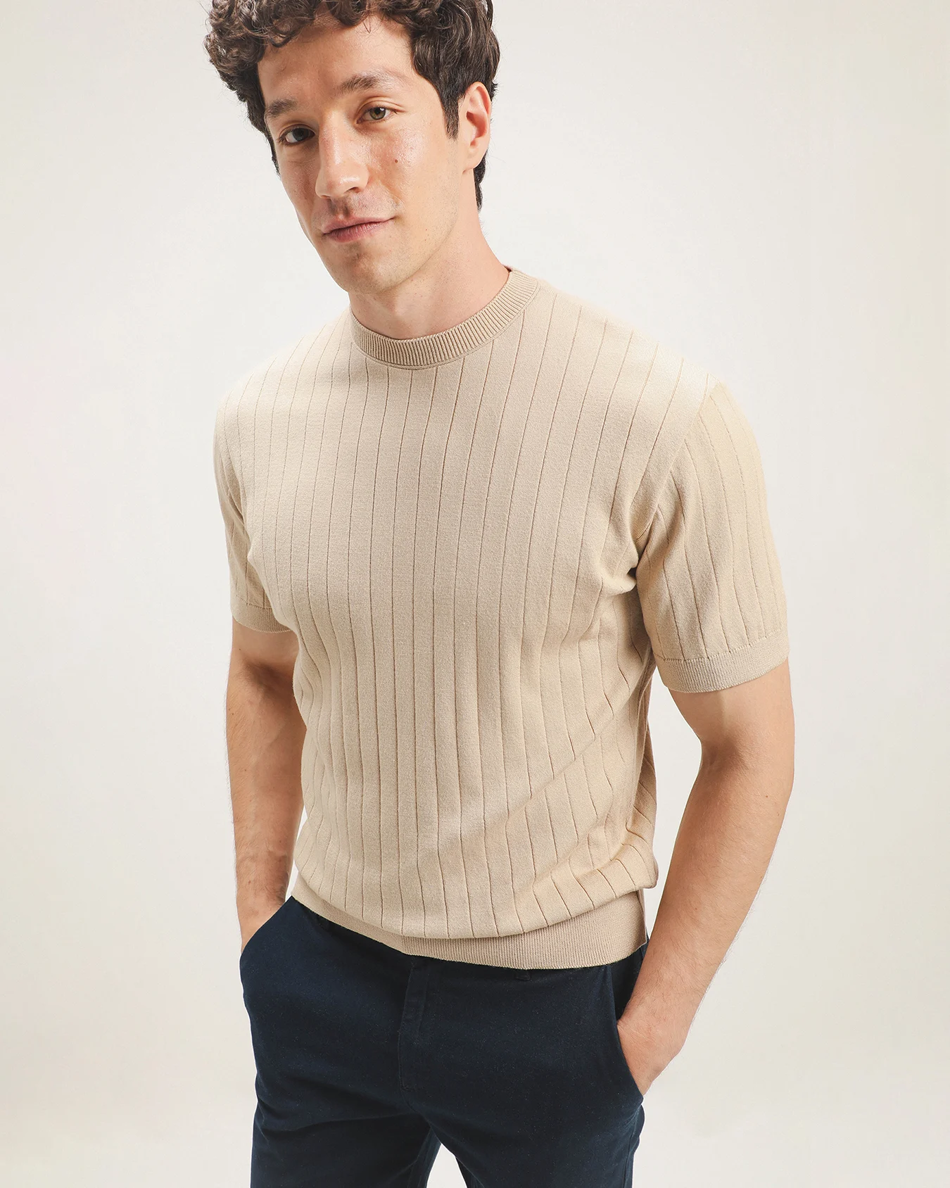 Playera Fit Regular Beige 1 Playera Fit Regular Beige