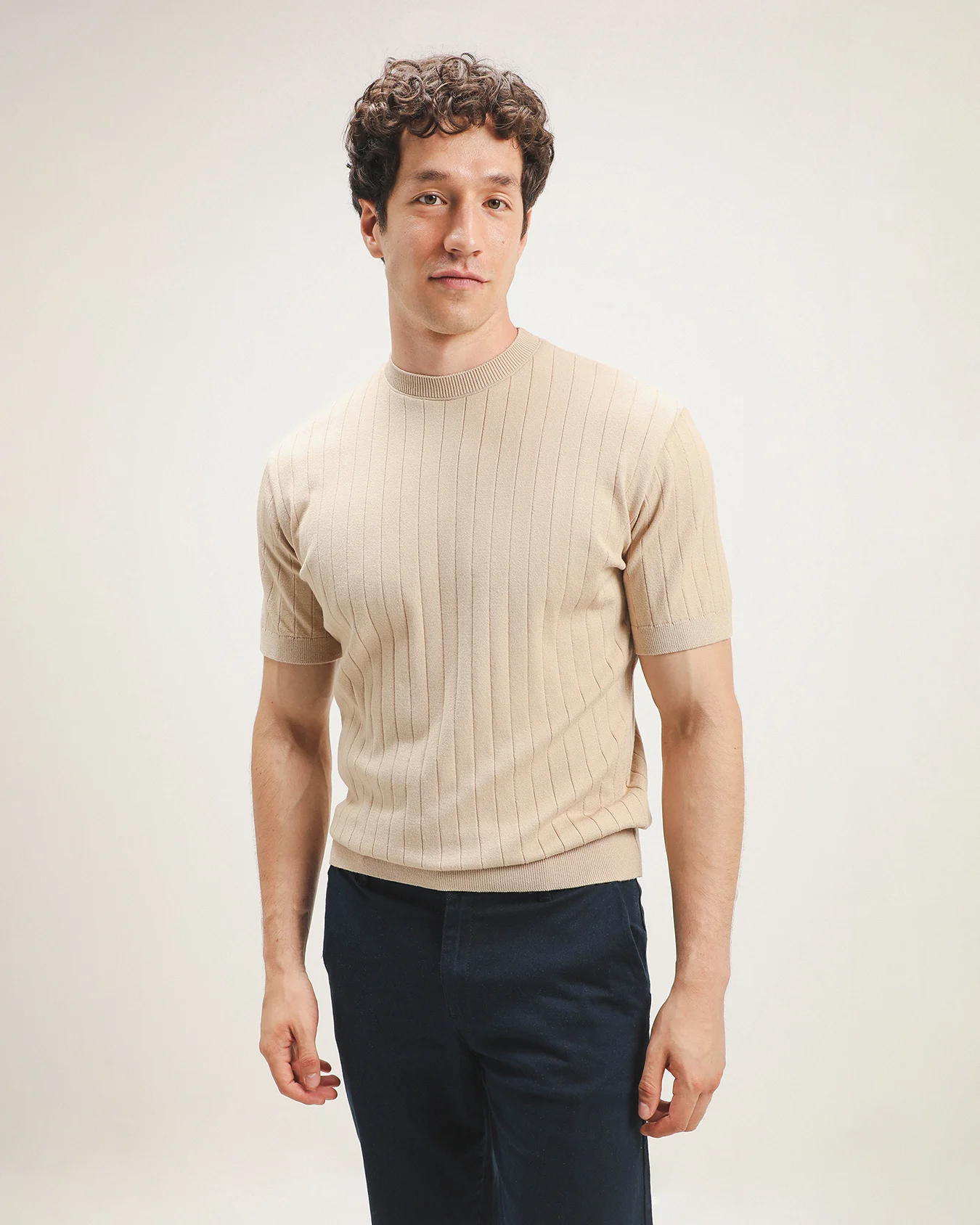 Playera Fit Regular Beige 2 Playera Fit Regular Beige