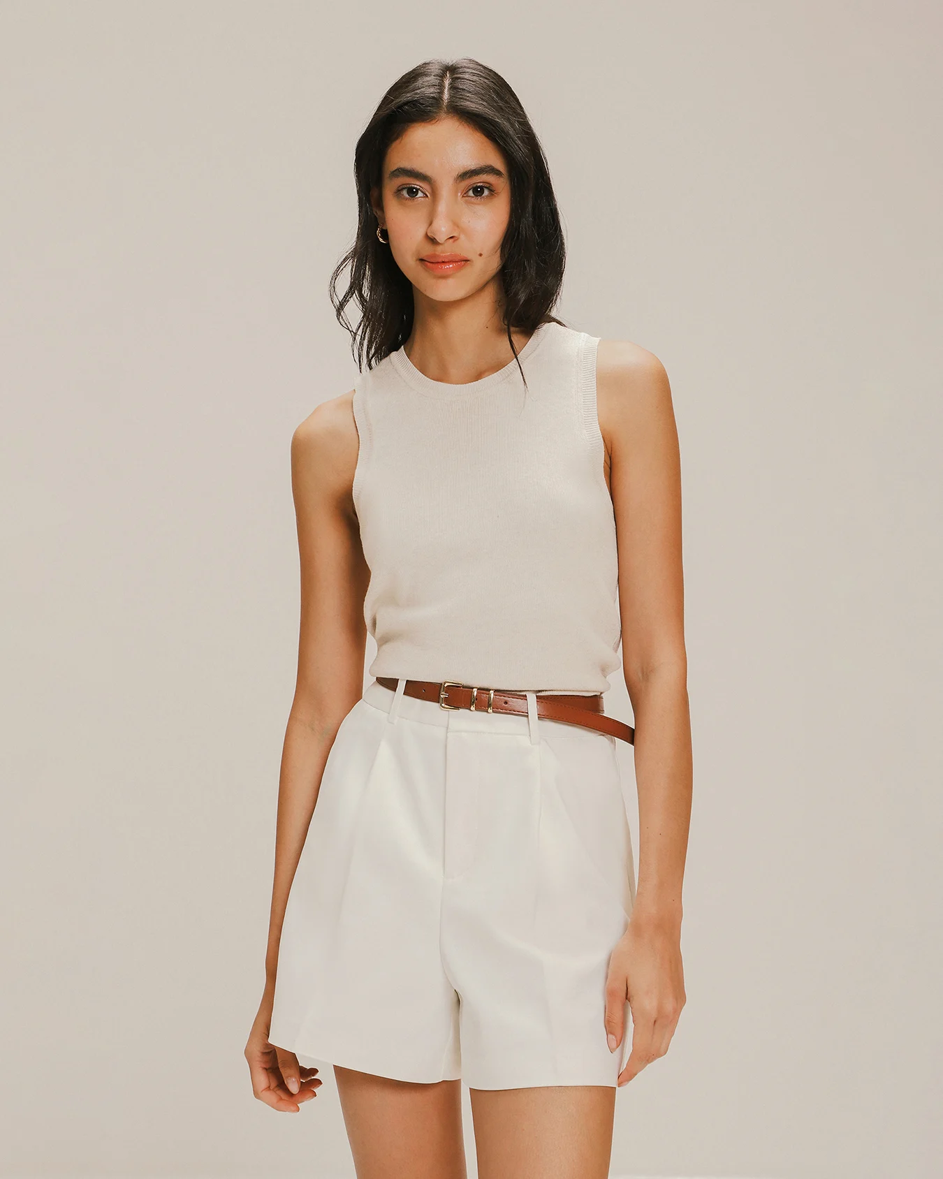 Short Blanco Pinzas