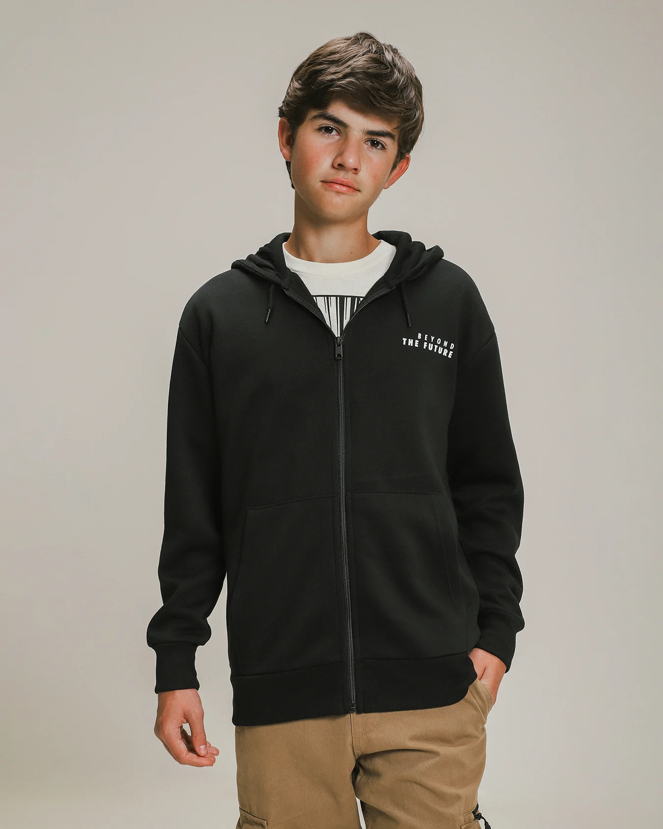 Sudadera Abierta Con Hoodie